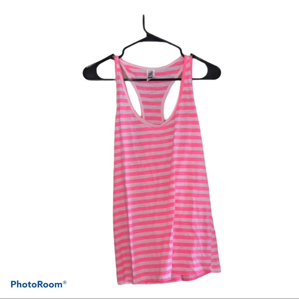 Pink and white stripe tank top
